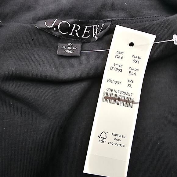 J. Crew Womans size XL Knit Mock Neck Poplin Skirt Midi Dress Black BY263 NEW - Picture 5 of 8